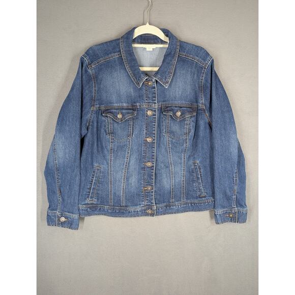 Style&co. Jackets & Blazers - Style & Co. Denim Jean Jacket Womens 20W Adjustable Waist Pockets